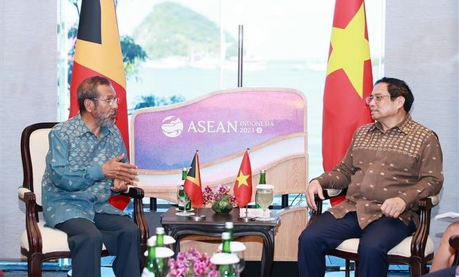 Premier vietnamita se reúne con homólogo de Timor Leste en Indonesia ảnh 1 Premier vietnamita se reúne con homólogo de Timor Leste en Indonesia ảnh 1