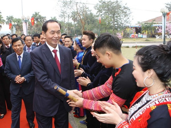 Presidente de Vietnam reunido con etnias minoritarias en su fiesta primaveral ảnh 1