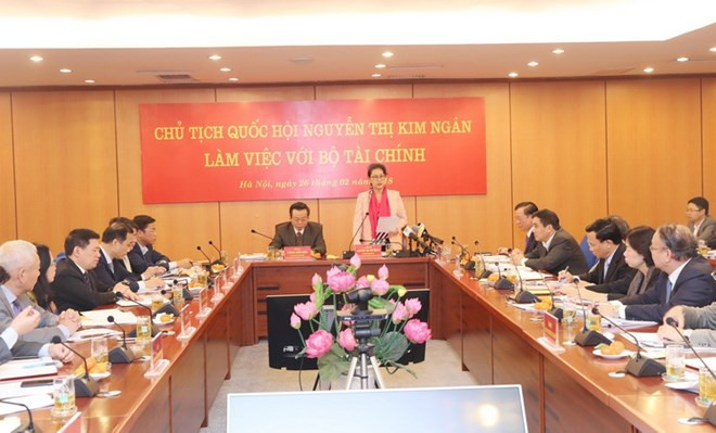 Presidenta del Parlamento vietnamita exhorta al Ministerio de Finanzas a elevar su gestión ảnh 1 Presidenta del Parlamento vietnamita exhorta al Ministerio de Finanzas a elevar su gestión ảnh 1