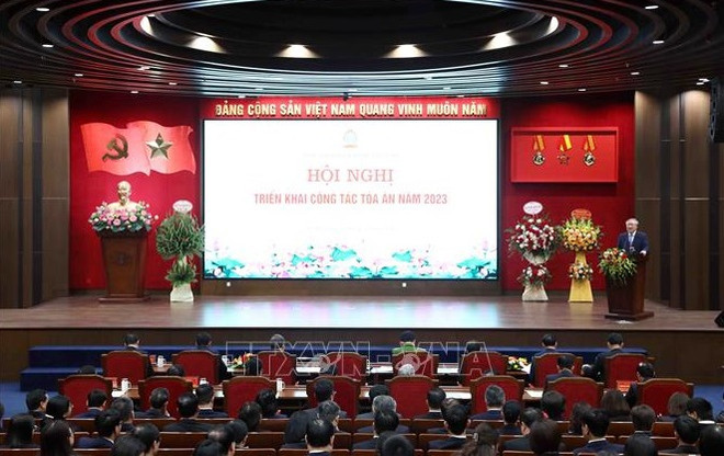 Efectúan en Hanoi Conferencia Nacional sobre trabajo judicial ảnh 1 Efectúan en Hanoi Conferencia Nacional sobre trabajo judicial ảnh 1