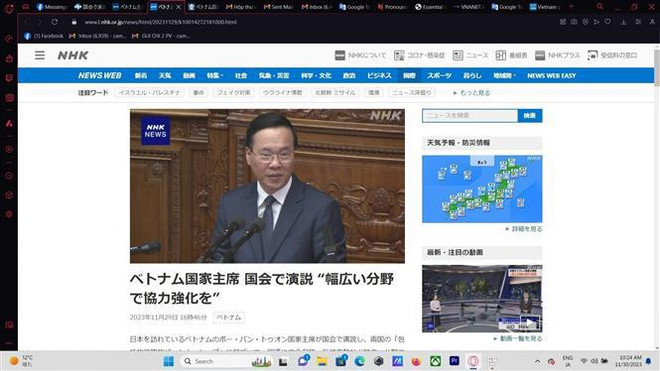 Medios japoneses destacan discurso del presidente vietnamita ante la Dieta Nacional de Japón ảnh 1