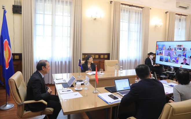  Celebran conferencia virtual de altos funcionarios ASEAN – India ảnh 2
