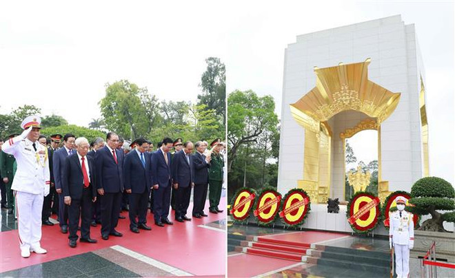 Dirigentes del Partido y Estado de Vietnam rinden homenaje al Presidente Ho Chi Minh ảnh 1 Dirigentes del Partido y Estado de Vietnam rinden homenaje al Presidente Ho Chi Minh ảnh 1