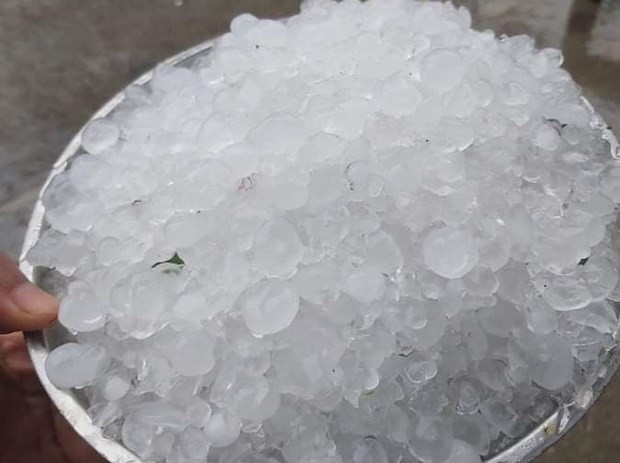 Granizo provoca pérdidas materiales en ciudad vietnamita ảnh 1 Granizo provoca pérdidas materiales en ciudad vietnamita ảnh 1