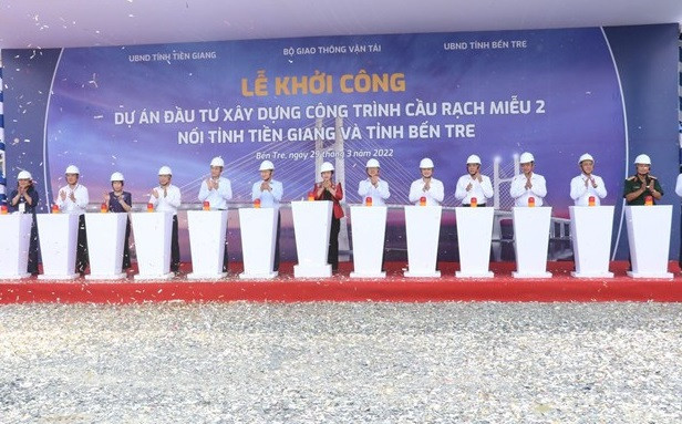 Comienzan construcción del puente Rach Mieu 2 en el sur de Vietnam ảnh 1 Comienzan construcción del puente Rach Mieu 2 en el sur de Vietnam ảnh 1
