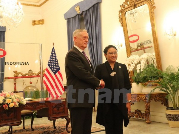 Canciller indonesia se reúne con secretario de Defensa estadounidense ảnh 1 Canciller indonesia se reúne con secretario de Defensa estadounidense ảnh 1