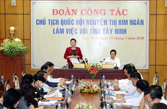 Presidenta parlamentaria vietnamita en visita de trabajo en Tay Ninh ảnh 1 Presidenta parlamentaria vietnamita en visita de trabajo en Tay Ninh ảnh 1
