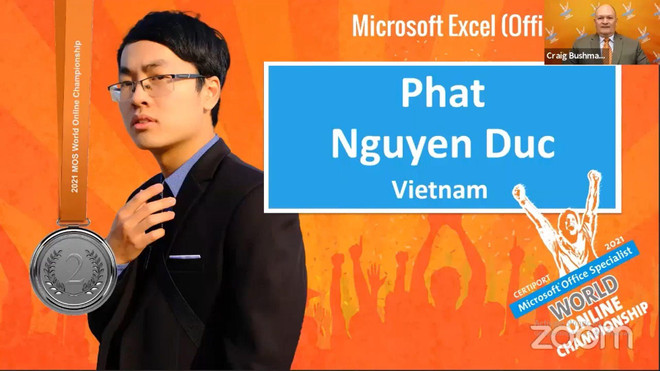 Estudiante vietnamita gana medalla de plata en concurso de Microsoft Office 2021 ảnh 1 Estudiante vietnamita gana medalla de plata en concurso de Microsoft Office 2021 ảnh 1