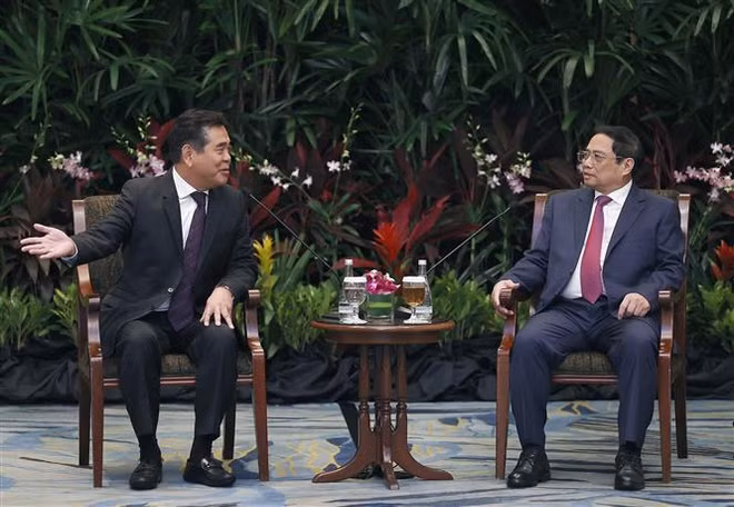Premier de Vietnam recibe a empresas líderes de Singapur ảnh 2