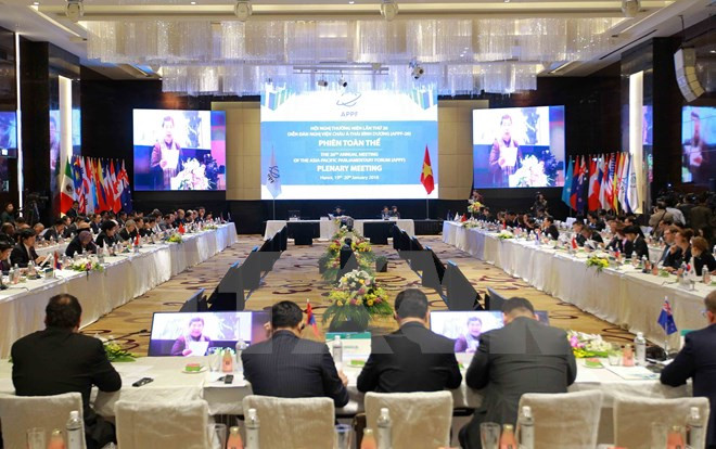 Máximo dirigente partidista de Vietnam recibe a jefes de delegaciones participantes en APPF 26 ảnh 1 Máximo dirigente partidista de Vietnam recibe a jefes de delegaciones participantes en APPF 26 ảnh 1