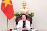 La viceprimera ministra vietnamita Pham Thi Thanh Tra preside la reunión (Foto: VNA)