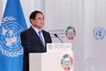 El primer ministro de Vietnam, Pham Minh Chinh, interviene en la cita (Foto: VNA)