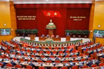 Vista de la sesión inaugural del segundo pleno del Comité Central del Partido Comunista de Vietnam del XIV mandato (Foto: VNA)