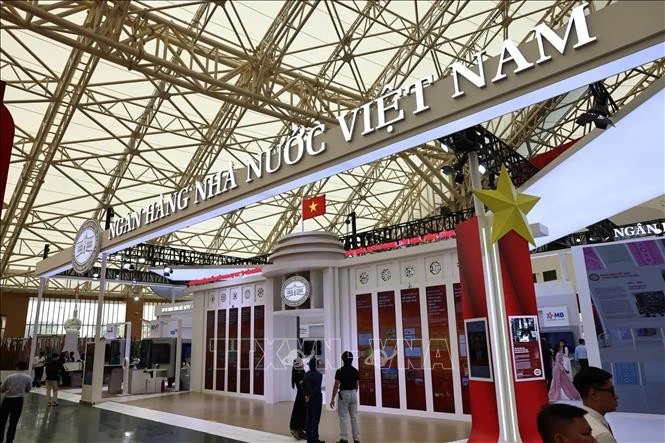 El stand del Banco Estatal de Vietnam en la Exposición de Logros Nacionales con motivo del 80.º aniversario del Día Nacional (Foto: VNA)