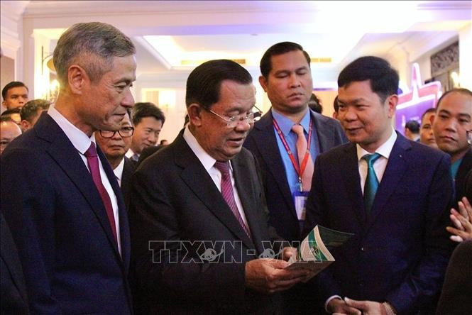 El presidente del Partido Popular de Camboya y titular del Senado, Samdech Techo Hun Sen, en el evento. (Fuente: VNA)