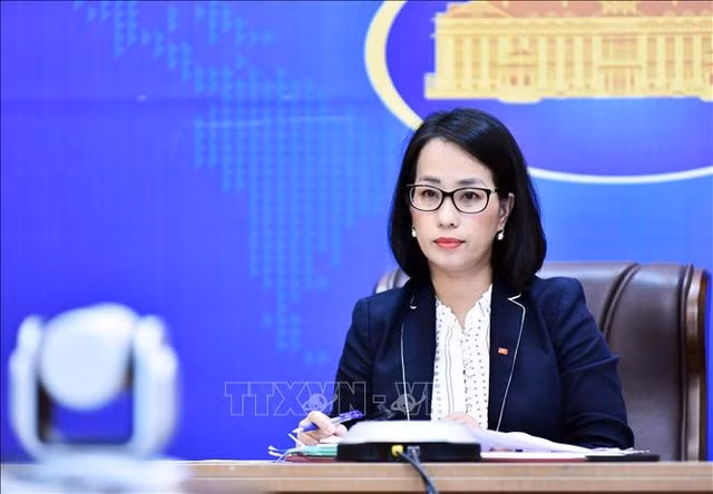 La portavoz del Ministerio de Relaciones Exteriores de Vietnam, Pham Thu Hang. (Fuente: VNA)