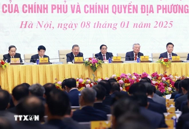 Dirigentes de alto nivel de Vietnam en el evento. (Fuente: VNA)