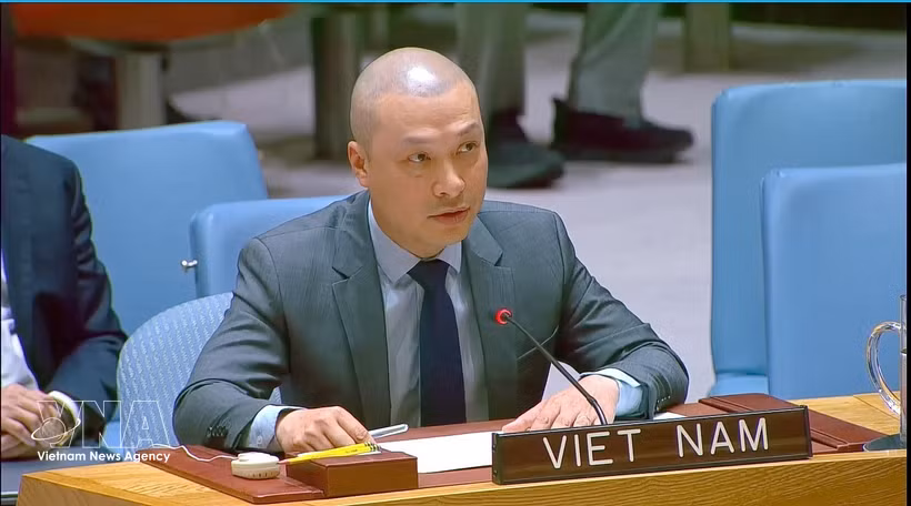 El ministro consejero Nguyen Hoang Nguyen, representante permanente adjunto de Vietnam ante la Organización de las Naciones Unidas. (Fuente: VNA)