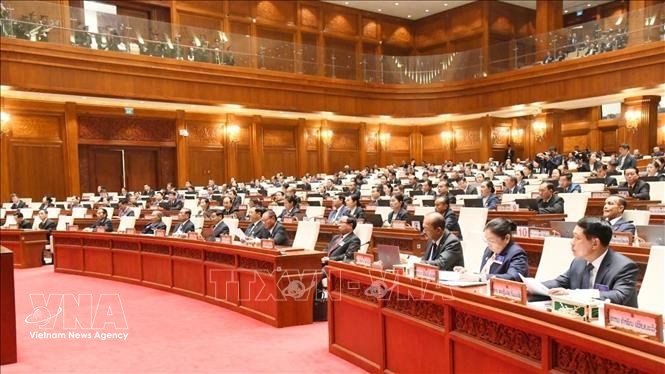 En el primer periodo de sesiones de la X Asamblea Nacional de Laos. (Foto: VNA)