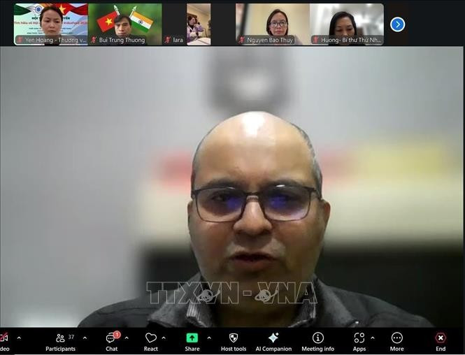 Sachin Kumar, subdirector del Departamento de Promoción Comercial y Relaciones Gubernamentales del Consejo de Promoción Comercial de la India, en el evento. (Fuente: VNA)