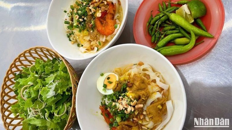 Los fideos Quang, un plato típico de Da Nang. (Fuente: nhandan.vn)
