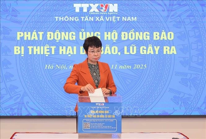 La directora de la Agencia Vietnamita de Noticias, Vu Viet Trang, en el evento. (Fuente: VNA)