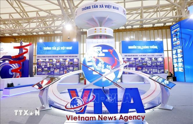 El espacio de exhibición de la Agencia Vietnamita de Noticias (VNA) en la Exposición de Logros Nacionales. (Fuente: VNA)