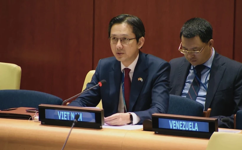 El embajador Do Hung Viet, representante permanente de Vietnam ante las Naciones Unidas, en el evento. (Fuente: VNA)