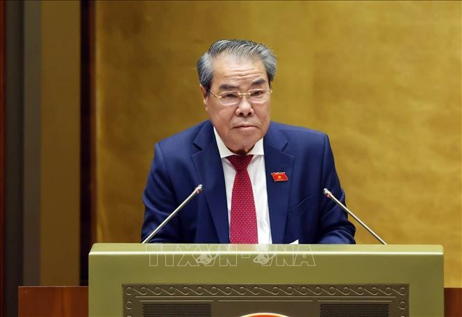 Duong Thanh Binh, jefe de la Comisión de Aspiración del Pueblo de la Asamblea Nacional de Vietnam, habla en el evento. (Fuente: VNA)