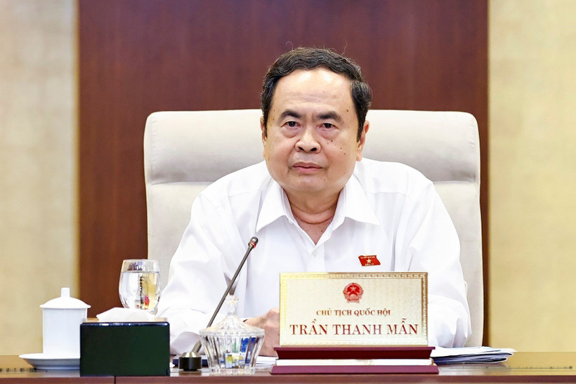 El presidente de la Asamblea Nacional de Vietnam, Tran Thanh Man, habla en el evento. (Fuente: VNA)