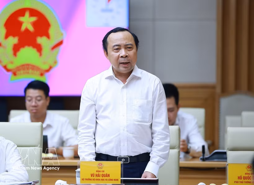 El ministro de Ciencia y Tecnología de Vietnam, Vu Hai Quan, habla en el evento. (Fuente: VNA)