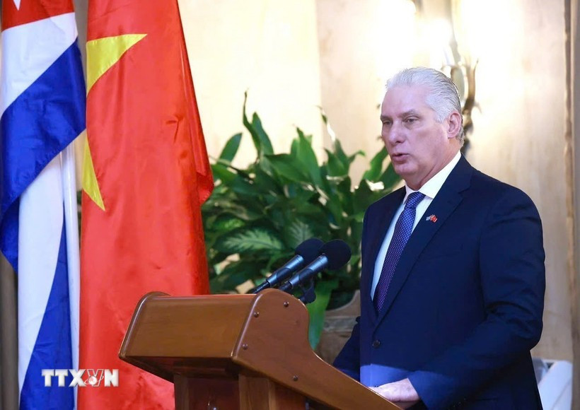 El primer secretario del Comité Central del Partido Comunista de Cuba y presidente de la República, Miguel Díaz-Canel Bermúdez. (Fuente: VNA)