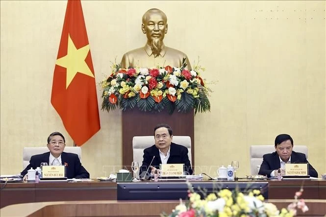 El presidente de la Asamblea Nacional de Vietnam, Tran Thanh Man, habla en el evento. (Fuente: VNA)