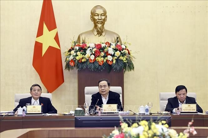 El presidente de la Asamblea Nacional de Vietnam, Tran Thanh Man, habla en el evento. (Fuente: VNA)