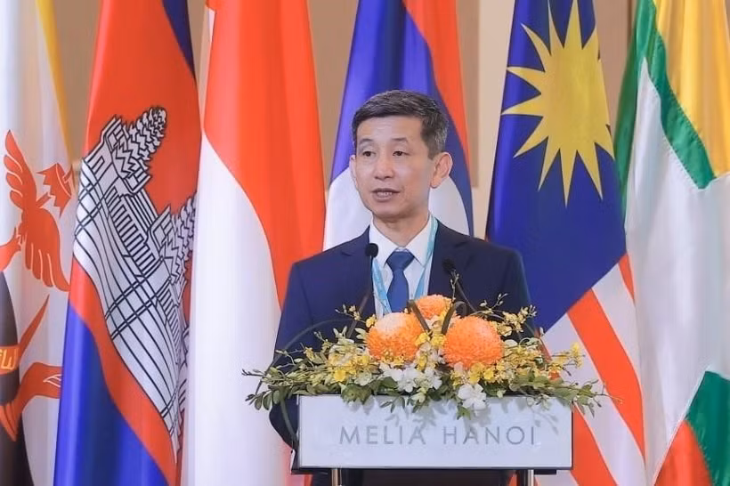 Nguyen Danh Hoang Viet, jefe del Departamento de Educación Física y Deportes perteneciente al Ministerio de Deporte, Cultura y Turismo de Vietnam, habla en el evento. (Fuente: VNA)
