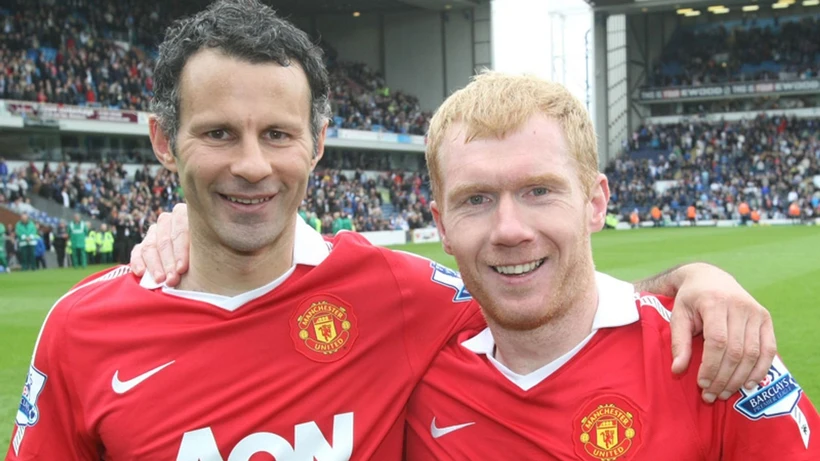 Ryan Giggs y Paul Scholes, leyendas de Manchester United. (Foto: skysports.com)