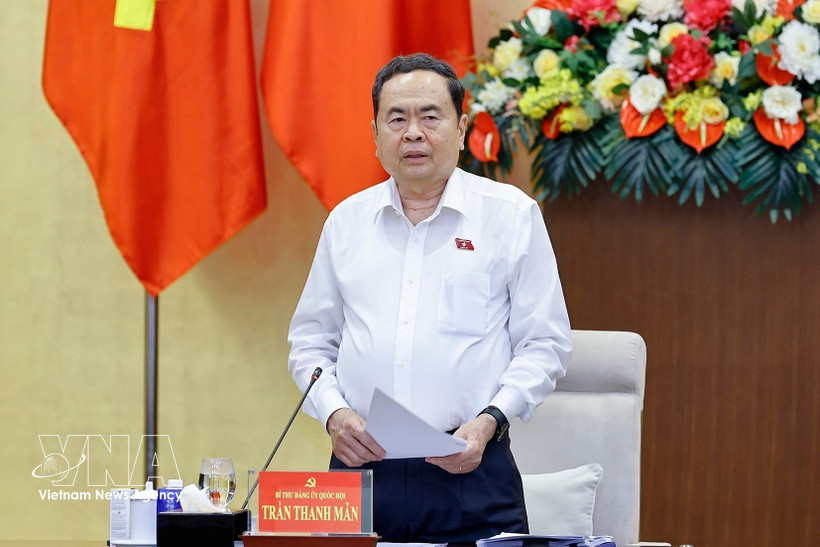 El presidente de la Asamblea Nacional (Parlamento) de Vietnam, Tran Thanh Man, en el evento. (Fuente: VNA)