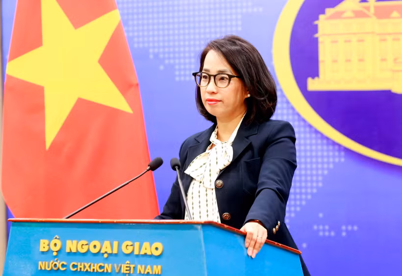 La portavoz del Ministerio de Relaciones Exteriores, Pham Thu Hang. (Fuente: VNA)