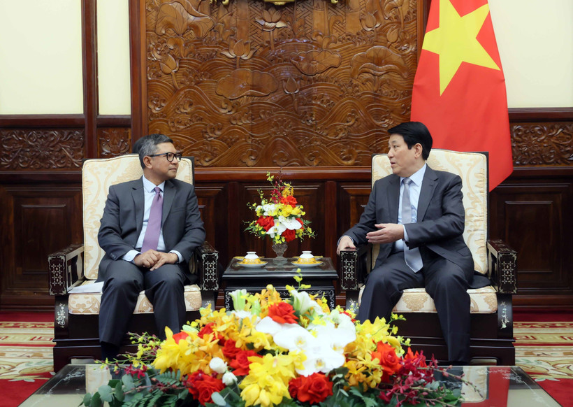 El presidente Luong Cuong recibe al embajador de Indonesia en Vietnam, Denny Abdi (Fuente: VNA)