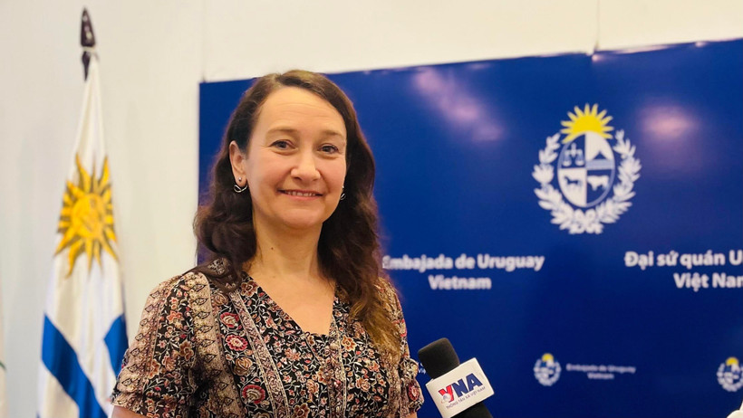 La subsecretaria de Relaciones Exteriores de Uruguay en la entrevista. (Fuente: VNA)
