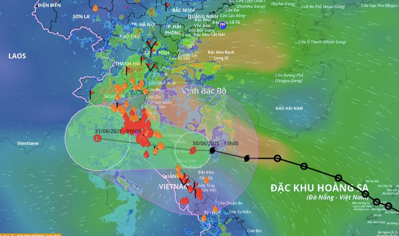 La tormenta n.° 6 se acerca a la región central. (Foto: Sistema de Monitoreo de Desastres de Vietnam)