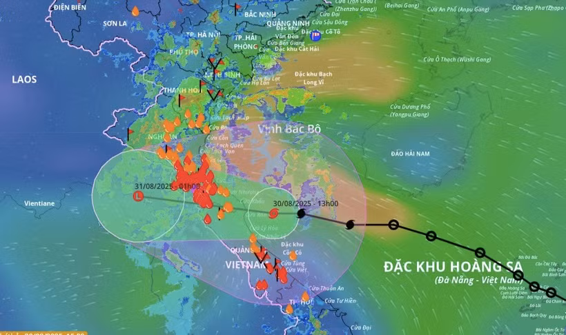 La tormenta n.° 6 se acerca a la región central. (Foto: Sistema de Monitoreo de Desastres de Vietnam)