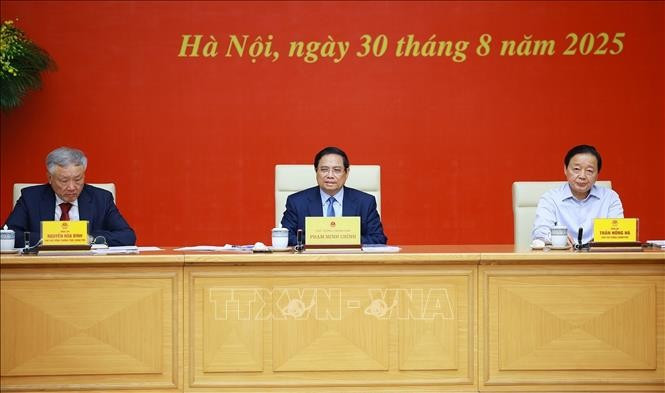 El primer ministro vietnamita, Pham Minh Chinh, en el evento. (Fuente: VNA)