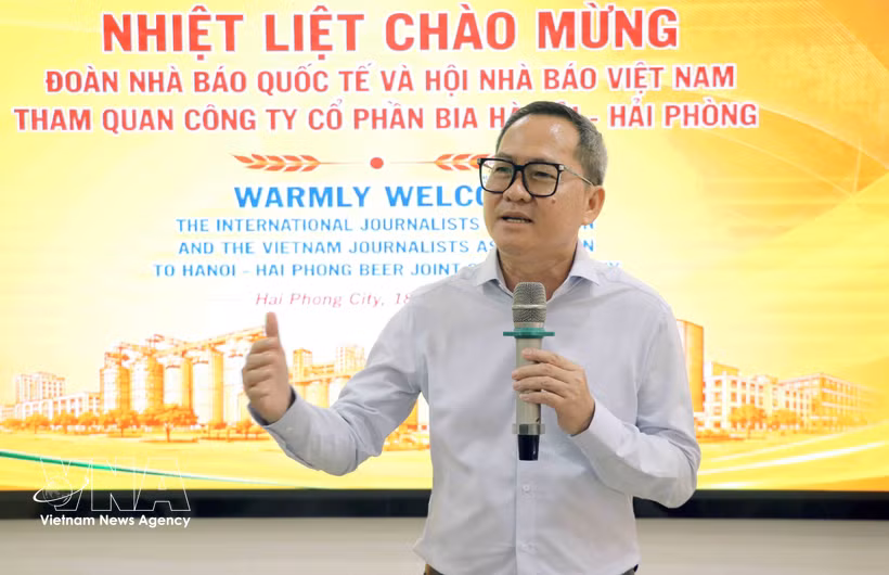 Puy Kea, presidente del Club de Periodistas de Camboya, en el evento. (Fuente: VNA)