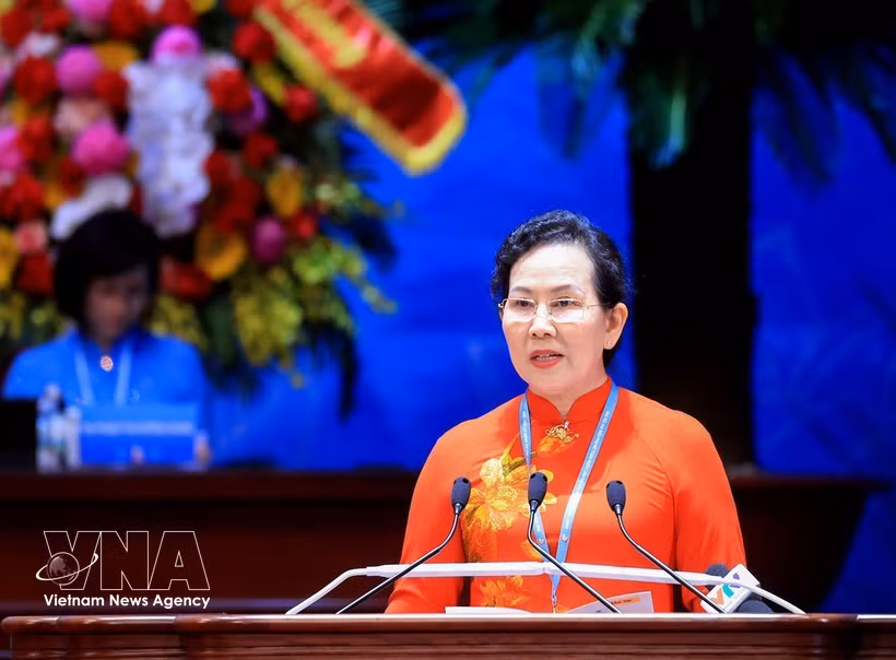 La presidenta de la Unión de Mujeres de Vietnam para el mandato XIV, Le Thi Thuy. (Fuente: VNA)
