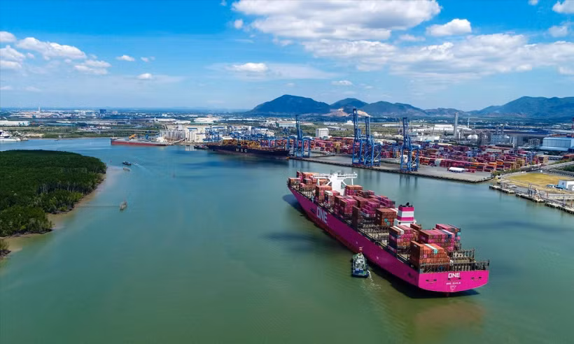 El Puerto Internacional Tan Cang- Cai Mep (Ba Ria - Vung Tau). (Foto: VNA)