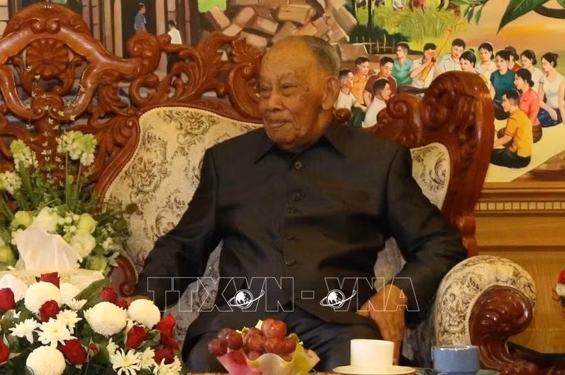 El exsecretario general del Partido Popular Revolucionario de Laos, presidente del país y exprimer ministro, Khamtay Siphandone. (Fuente: VNA)