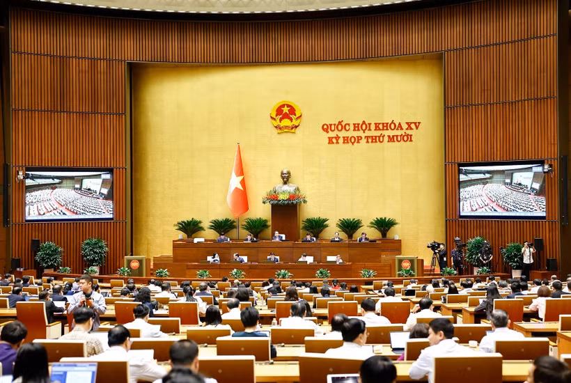 Panorama de una sesión de trabajo de la Asamblea Nacional de VIetnam. (Fuente: VNA)