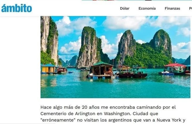 La página Ámbito de Argentina publicó un artículo elogiando la belleza de la tierra, la gente y la cultura de Vietnam. (Fuente: VNA)