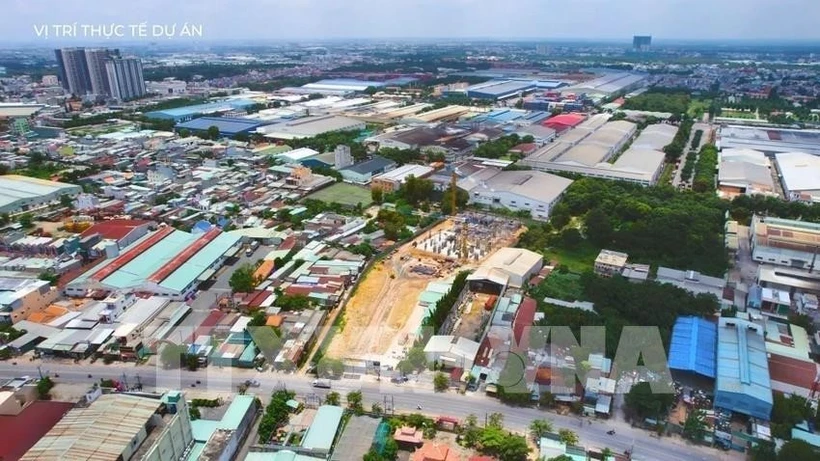 La ciudad de Di An (Binh Duong) vista desde arriba. (Foto: VNA)